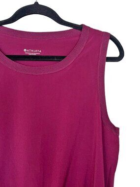 Athleta Rincon Plum Purple Sleeveless Drawstring Dress - Size Medium Tall